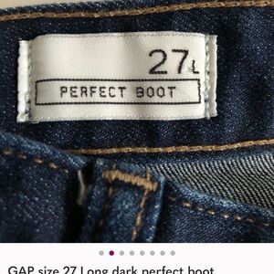 GAP size 27 Long dark perfect boot cut jeans